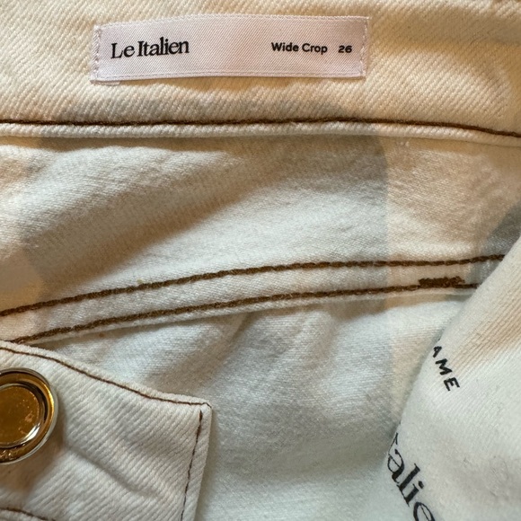Frame Denim -Le Italien  Wide Leg Crop Ivory Size 26 Retail $236 - Picture 6 of 10